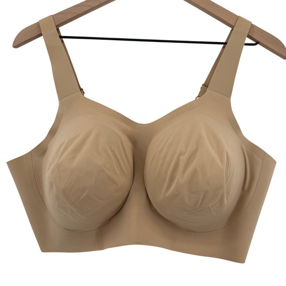 Evelyn & Bobbie The Beyond Bra Sand Nude 2XL Wire Free Adjustable Removable Cups